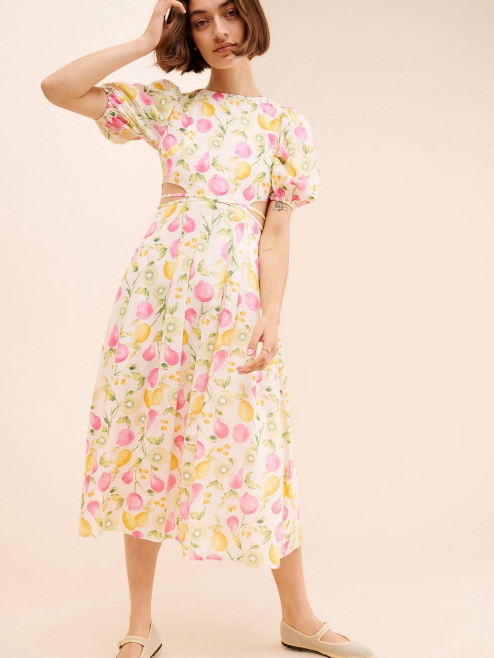 Anthropologie En Saison Midi Dress with Cutout Waist
